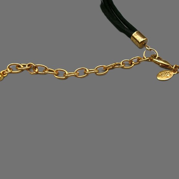 Joan Rivers Leather Cord Necklace with 2 Medallion Pendants, Hammered Gold Rings - Picture 7 of 9